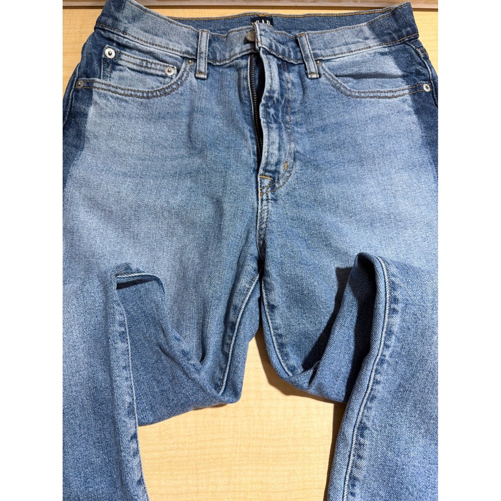 Gap Denim 1969 High Rise Skinny Jeans Medium Wash Two Tone Side Stripe 26R